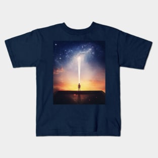 watching the galaxy Kids T-Shirt